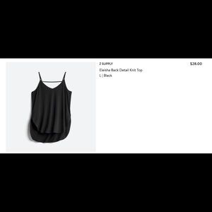 Z Supply Eleisha Back Detail Knit Top - L Black